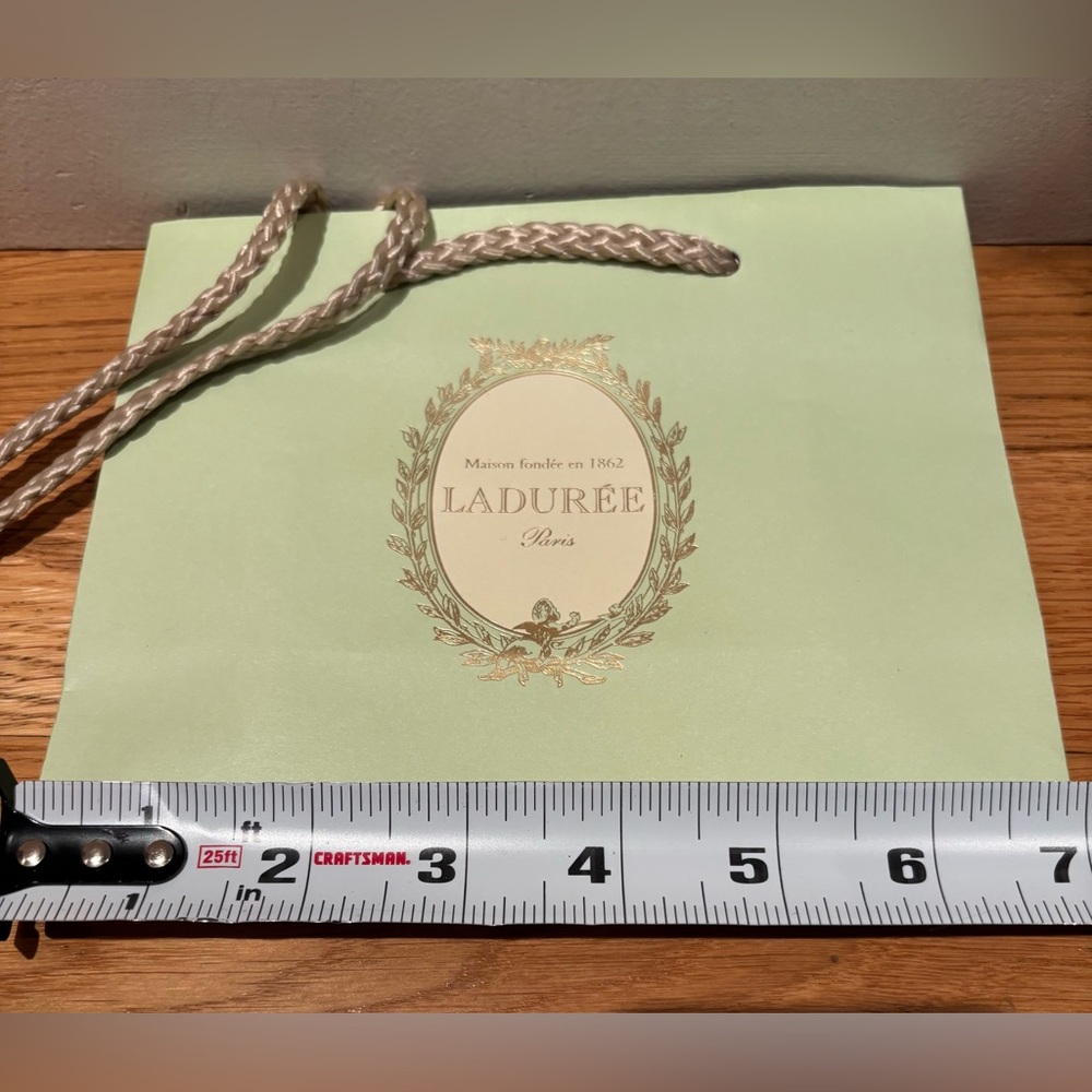 Laduree small signature shopping bag. Approx measurements as pictured
